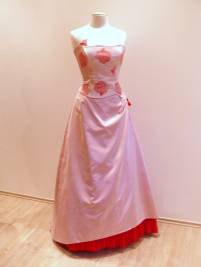 Brautkleid Kleid Elisabeth alt-rosé mit rot